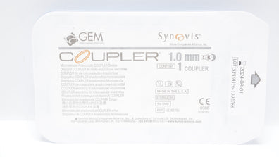 Synovis GEM2750 Coupler Microvascular Anastomotic Device 1.0mm (x)
